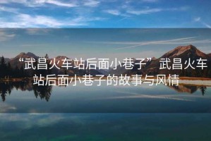 “武昌火車站后面小巷子”武昌火車站后面小巷子的故事與風情