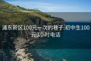 浦東新區100元一次的巷子:初中生100元3小時電話