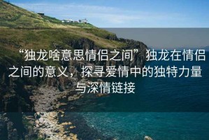 “獨龍啥意思情侶之間”獨龍在情侶之間的意義，探尋愛情中的獨特力量與深情鏈接