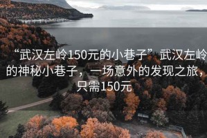 “武漢左嶺150元的小巷子”武漢左嶺的神秘小巷子，一場意外的發現之旅，只需150元