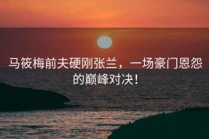 馬筱梅前夫硬剛張蘭，一場豪門恩怨的巔峰對決！