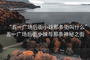 “五一廣場后街小妹那條街叫什么”五一廣場后街小妹與那條神秘之街