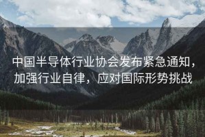 中國半導體行業協會發布緊急通知，加強行業自律，應對國際形勢挑戰