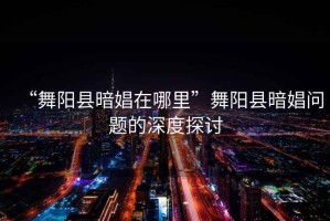 “舞陽縣暗娼在哪里”舞陽縣暗娼問題的深度探討