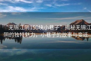 “無錫江陰150塊小巷子”揭秘無錫江陰的獨特魅力，小巷子的故事與變遷
