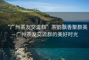“廣州茶友交流群”茶韻飄香聚群英—廣州茶友交流群的美好時光
