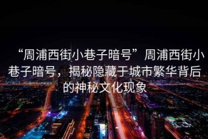 “周浦西街小巷子暗號”周浦西街小巷子暗號，揭秘隱藏于城市繁華背后的神秘文化現(xiàn)象