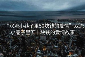 “雙流小巷子里50塊錢的愛情”雙流小巷子里五十塊錢的愛情故事