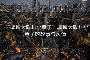 “增城大敦村小巷子”增城大敦村小巷子的故事與風情