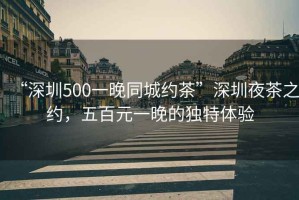 “深圳500一晚同城約茶”深圳夜茶之約，五百元一晚的獨特體驗
