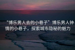 “博樂男人去的小巷子”博樂男人鐘情的小巷子，探索城市隱秘的魅力