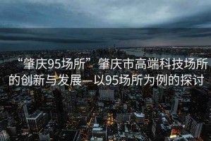 “肇慶95場所”肇慶市高端科技場所的創新與發展—以95場所為例的探討