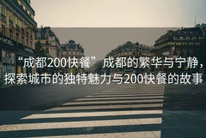 “成都200快餐”成都的繁華與寧靜，探索城市的獨(dú)特魅力與200快餐的故事