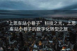 “上思車站小巷子”科技之光，上思車站小巷子的數字化轉型之旅