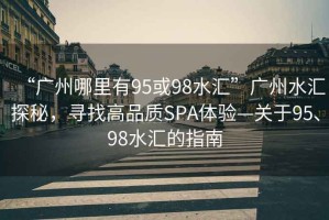 “廣州哪里有95或98水匯”廣州水匯探秘，尋找高品質SPA體驗—關于95、98水匯的指南