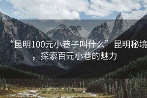 “昆明100元小巷子叫什么”昆明秘境，探索百元小巷的魅力