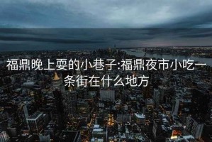 福鼎晚上耍的小巷子:福鼎夜市小吃一條街在什么地方