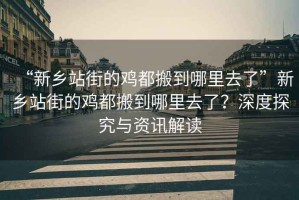 “新鄉(xiāng)站街的雞都搬到哪里去了”新鄉(xiāng)站街的雞都搬到哪里去了？深度探究與資訊解讀