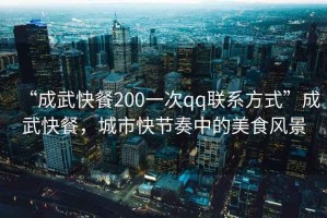 “成武快餐200一次qq聯系方式”成武快餐，城市快節奏中的美食風景