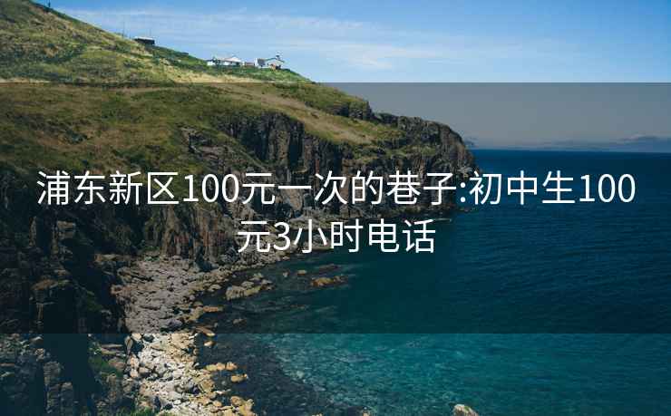 浦東新區(qū)100元一次的巷子:初中生100元3小時電話