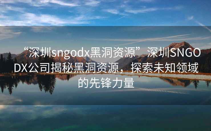 “深圳sngodx黑洞資源”深圳SNGODX公司揭秘黑洞資源，探索未知領(lǐng)域的先鋒力量
