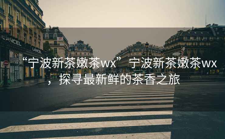 “寧波新茶嫩茶wx”寧波新茶嫩茶wx，探尋最新鮮的茶香之旅