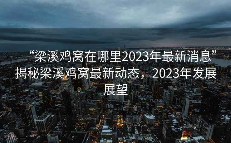 “梁溪雞窩在哪里2023年最新消息”揭秘梁溪雞窩最新動態，2023年發展展望