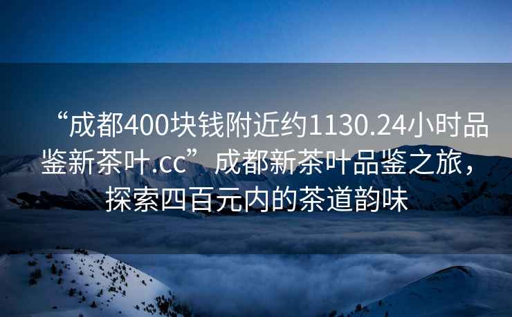 “成都400塊錢附近約1130.24小時品鑒新茶葉.cc”成都新茶葉品鑒之旅，探索四百元內的茶道韻味