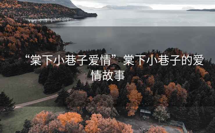 “棠下小巷子愛情”棠下小巷子的愛情故事