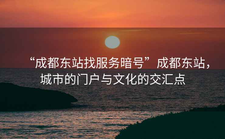 “成都東站找服務(wù)暗號(hào)”成都東站，城市的門戶與文化的交匯點(diǎn)