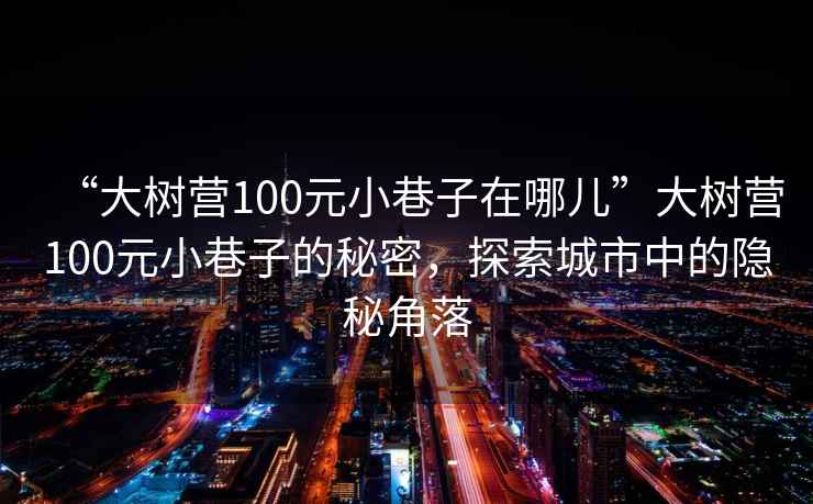 “大樹營100元小巷子在哪兒”大樹營100元小巷子的秘密，探索城市中的隱秘角落