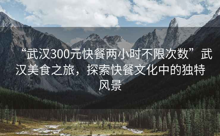 “武漢300元快餐兩小時不限次數(shù)”武漢美食之旅，探索快餐文化中的獨特風(fēng)景