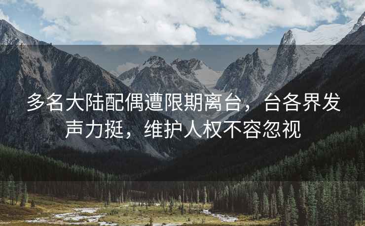 多名大陸配偶遭限期離臺，臺各界發(fā)聲力挺，維護人權(quán)不容忽視