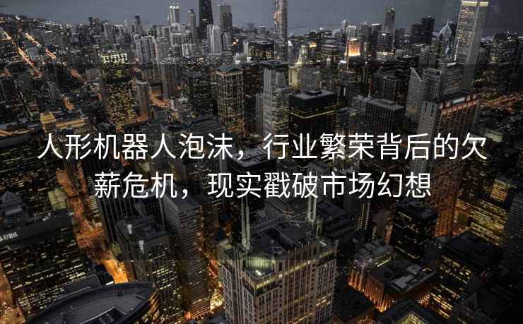 人形機器人泡沫，行業繁榮背后的欠薪危機，現實戳破市場幻想