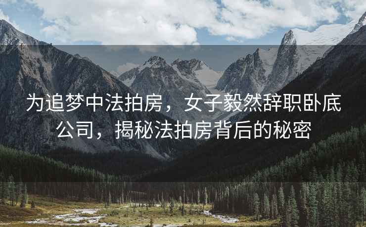 為追夢中法拍房，女子毅然辭職臥底公司，揭秘法拍房背后的秘密