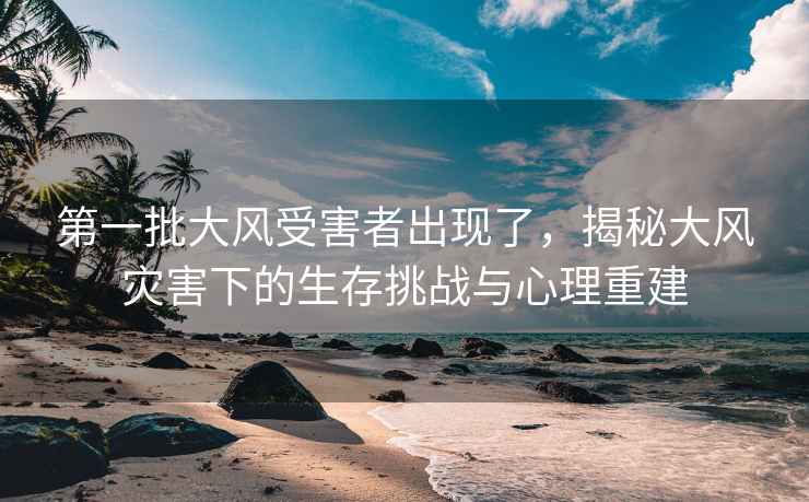 第一批大風受害者出現了，揭秘大風災害下的生存挑戰與心理重建