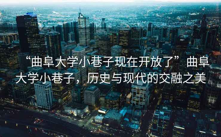 “曲阜大學小巷子現在開放了”曲阜大學小巷子，歷史與現代的交融之美