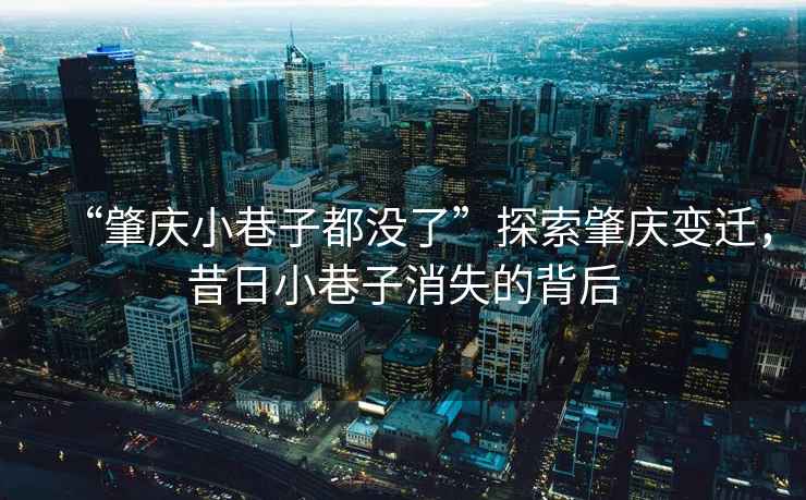 “肇慶小巷子都沒了”探索肇慶變遷，昔日小巷子消失的背后
