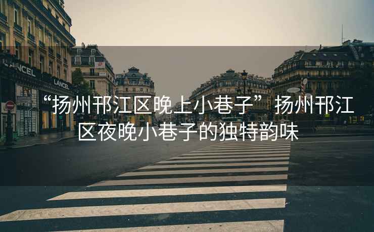 “揚州邗江區晚上小巷子”揚州邗江區夜晚小巷子的獨特韻味
