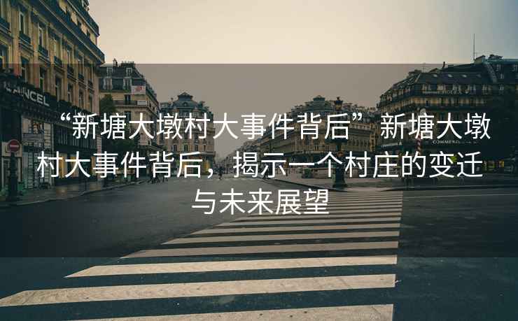 “新塘大墩村大事件背后”新塘大墩村大事件背后，揭示一個村莊的變遷與未來展望