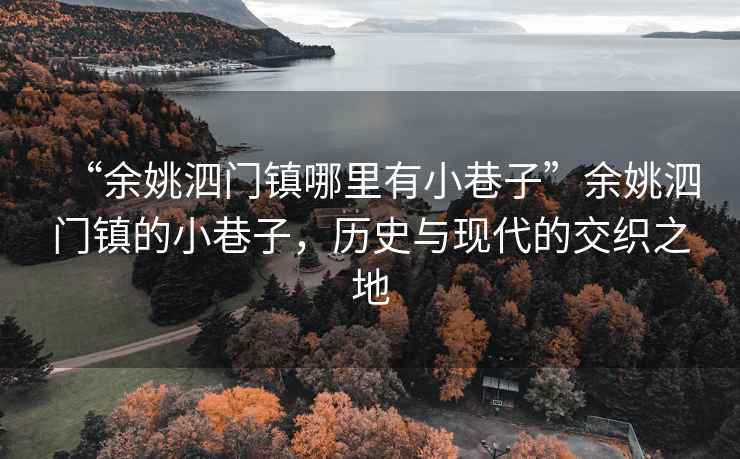 “余姚泗門鎮哪里有小巷子”余姚泗門鎮的小巷子，歷史與現代的交織之地