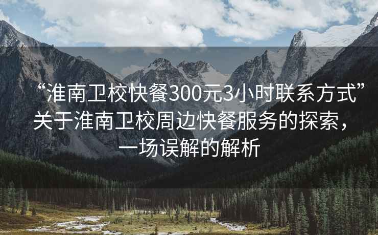 “淮南衛校快餐300元3小時聯系方式”關于淮南衛校周邊快餐服務的探索，一場誤解的解析
