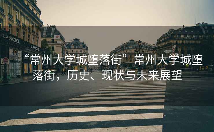 “常州大學城墮落街”常州大學城墮落街，歷史、現狀與未來展望