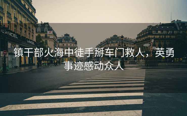 鎮干部火海中徒手掰車門救人，英勇事跡感動眾人