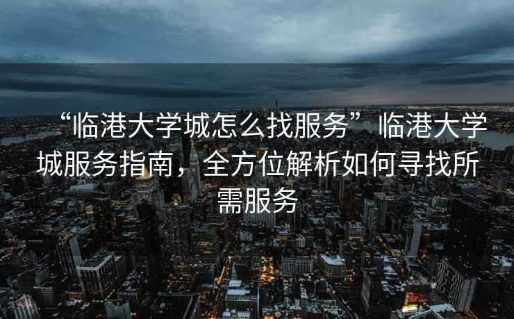 “臨港大學(xué)城怎么找服務(wù)”臨港大學(xué)城服務(wù)指南，全方位解析如何尋找所需服務(wù)
