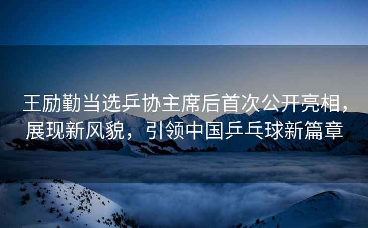 王勵勤當選乒協主席后首次公開亮相，展現新風貌，引領中國乒乓球新篇章