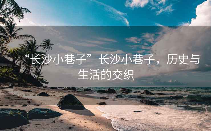 “長沙小巷子”長沙小巷子，歷史與生活的交織