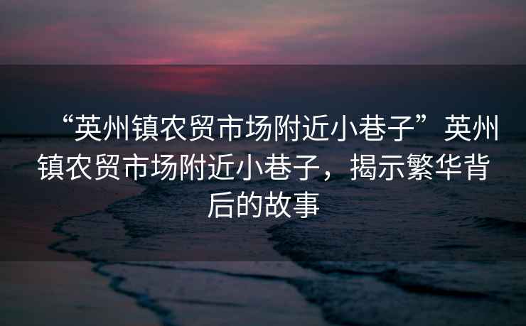 “英州鎮農貿市場附近小巷子”英州鎮農貿市場附近小巷子，揭示繁華背后的故事
