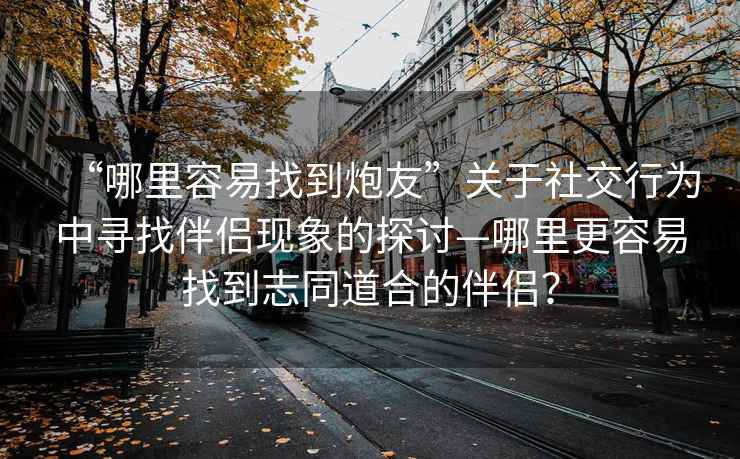 “哪里容易找到炮友”關于社交行為中尋找伴侶現象的探討—哪里更容易找到志同道合的伴侶？