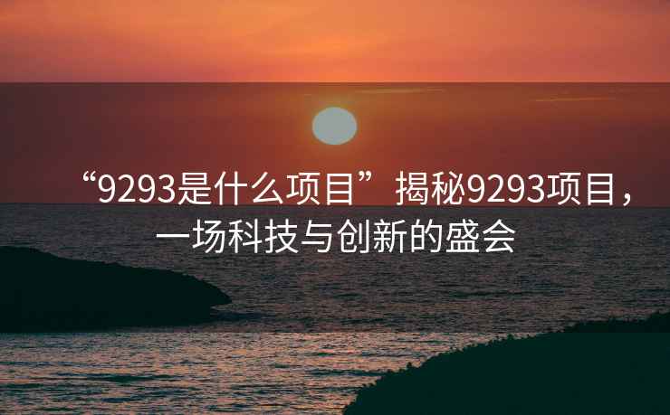 “9293是什么項(xiàng)目”揭秘9293項(xiàng)目，一場(chǎng)科技與創(chuàng)新的盛會(huì)